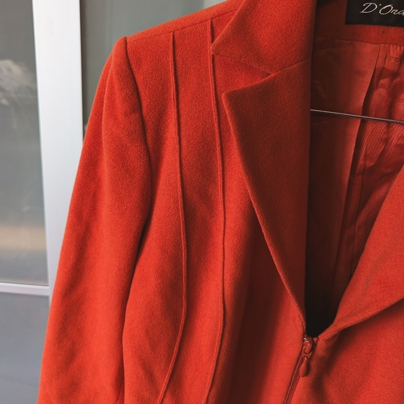 Vintage D'Oraz Orange Jacket with lapel collar and zipper closure - size S - Picture 2 of 6